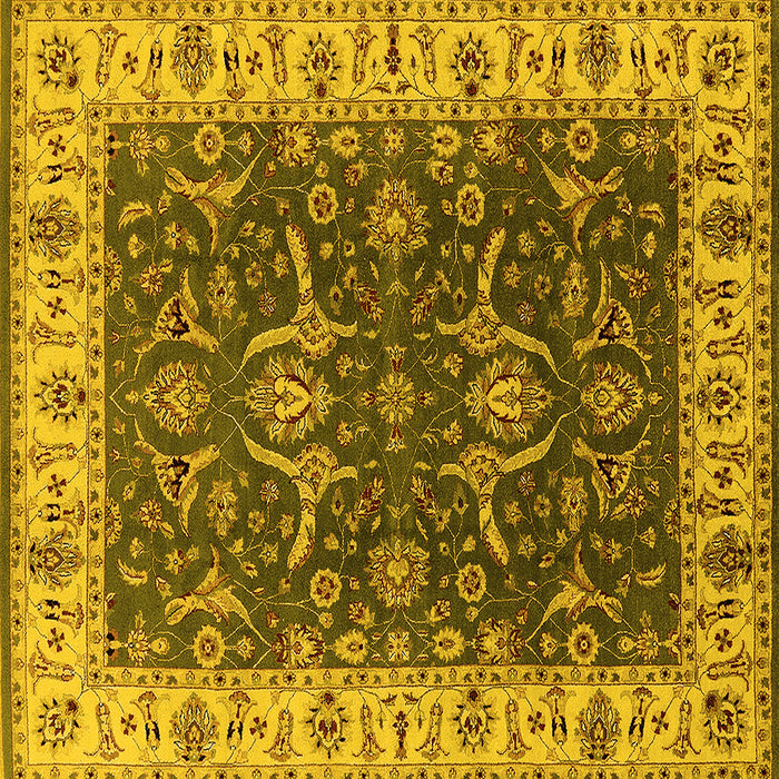 Square Oriental Yellow Traditional Rug, urb462yw