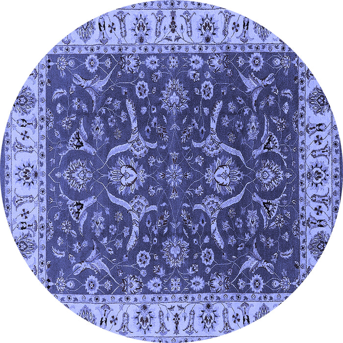 Round Oriental Blue Traditional Rug, urb462blu