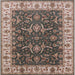 Square Mid-Century Modern Dark Brown Oriental Rug, urb462