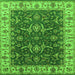 Square Machine Washable Oriental Green Traditional Area Rugs, wshurb462grn