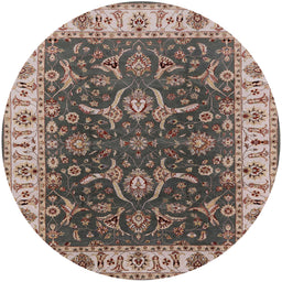 Round Machine Washable Industrial Modern Dark Brown Rug, wshurb462
