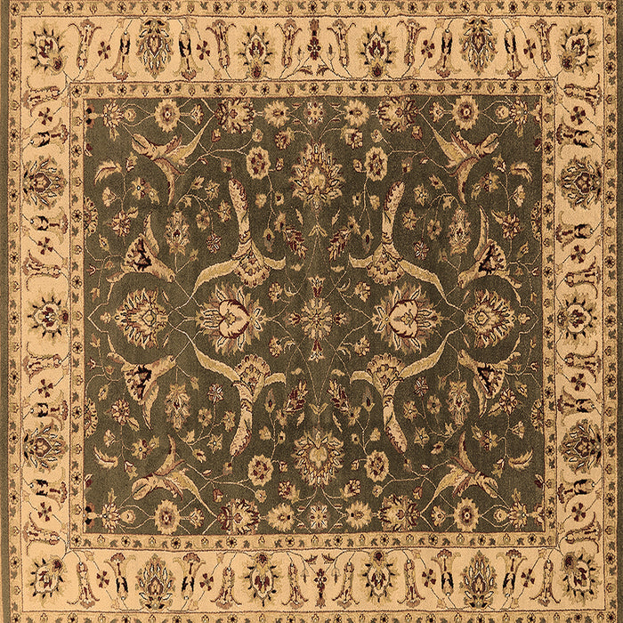 Square Machine Washable Oriental Brown Traditional Rug, wshurb462brn