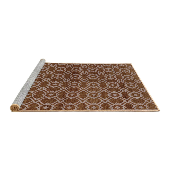 Sideview of Machine Washable Industrial Modern Camel Brown Rug, wshurb463