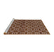 Sideview of Machine Washable Industrial Modern Camel Brown Rug, wshurb463