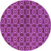 Round Machine Washable Oriental Purple Industrial Area Rugs, wshurb463pur