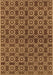 Machine Washable Oriental Brown Industrial Rug, wshurb463brn