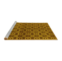 Sideview of Machine Washable Oriental Yellow Industrial Rug, wshurb463yw