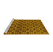 Sideview of Machine Washable Oriental Yellow Industrial Rug, wshurb463yw