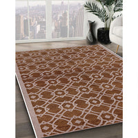 Mid-Century Modern Camel Brown Oriental Rug, urb463