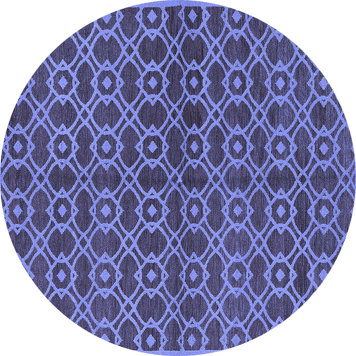 Round Oriental Blue Industrial Rug, urb463blu