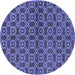 Round Oriental Blue Industrial Rug, urb463blu