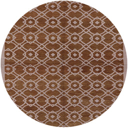 Round Machine Washable Industrial Modern Camel Brown Rug, wshurb463