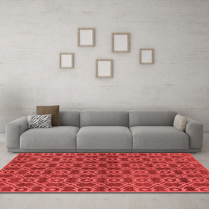 Industrial Red Washable Rugs