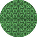 Round Oriental Emerald Green Industrial Rug, urb463emgrn