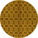 Round Oriental Yellow Industrial Rug, urb463yw