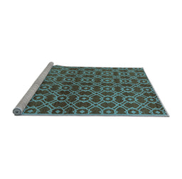 Sideview of Machine Washable Oriental Light Blue Industrial Rug, wshurb463lblu