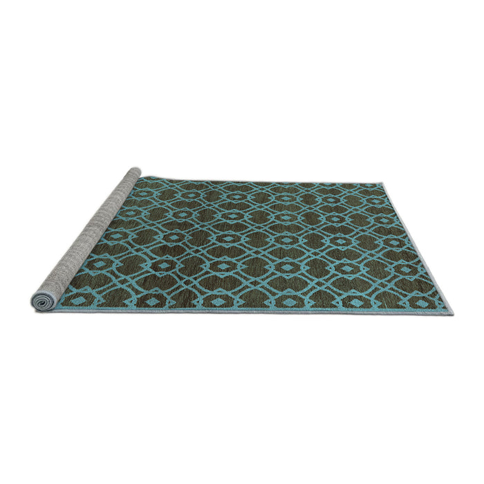 Sideview of Machine Washable Oriental Light Blue Industrial Rug, wshurb463lblu