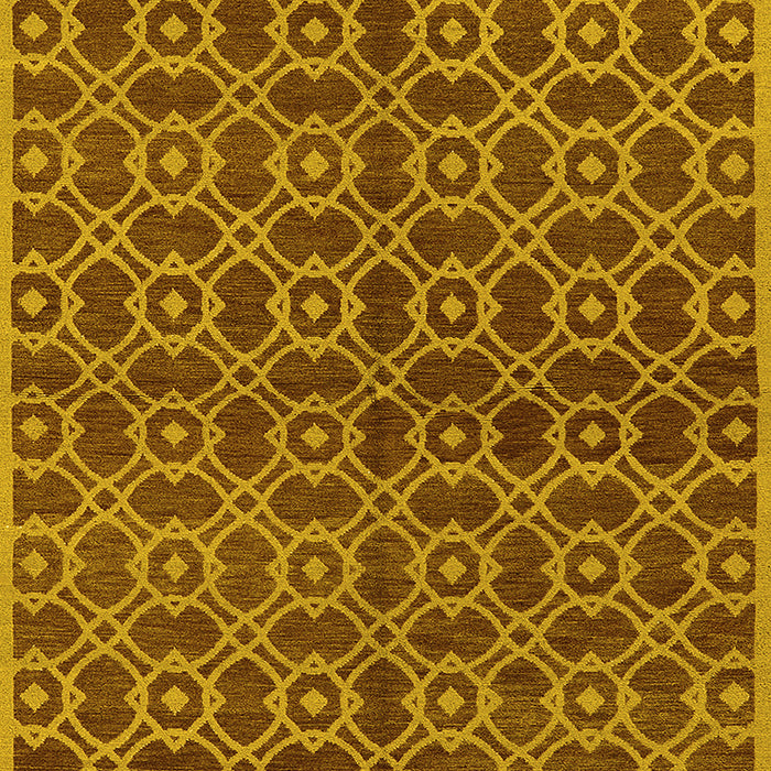Machine Washable Oriental Yellow Industrial Rug, wshurb463yw
