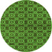 Round Oriental Green Industrial Rug, urb463grn