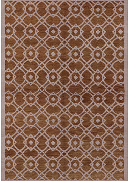 Mid-Century Modern Camel Brown Oriental Rug, urb463