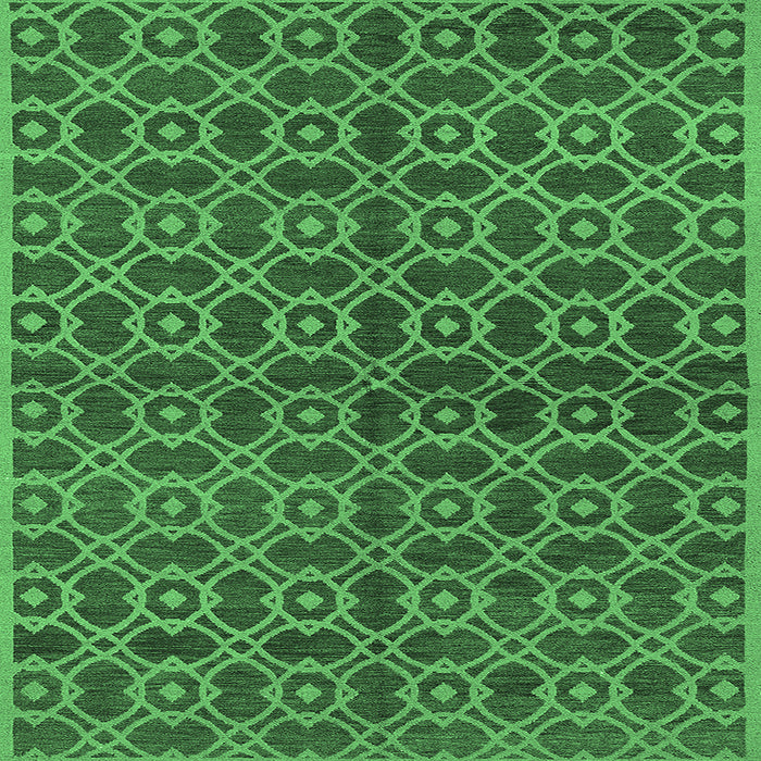 Square Machine Washable Oriental Emerald Green Industrial Area Rugs, wshurb463emgrn