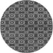 Round Machine Washable Oriental Gray Industrial Rug, wshurb463gry