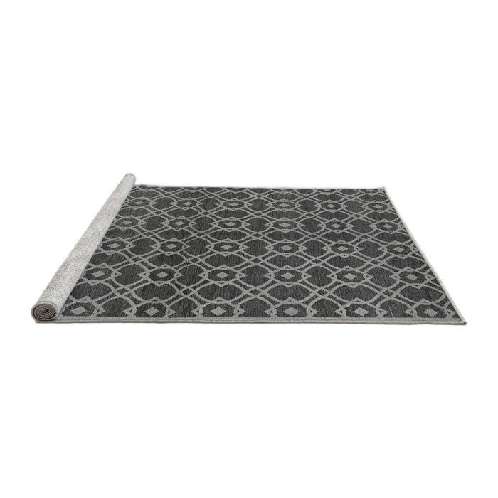 Sideview of Machine Washable Oriental Gray Industrial Rug, wshurb463gry