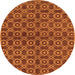 Round Oriental Orange Industrial Rug, urb463org