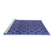 Sideview of Machine Washable Oriental Blue Industrial Rug, wshurb463blu