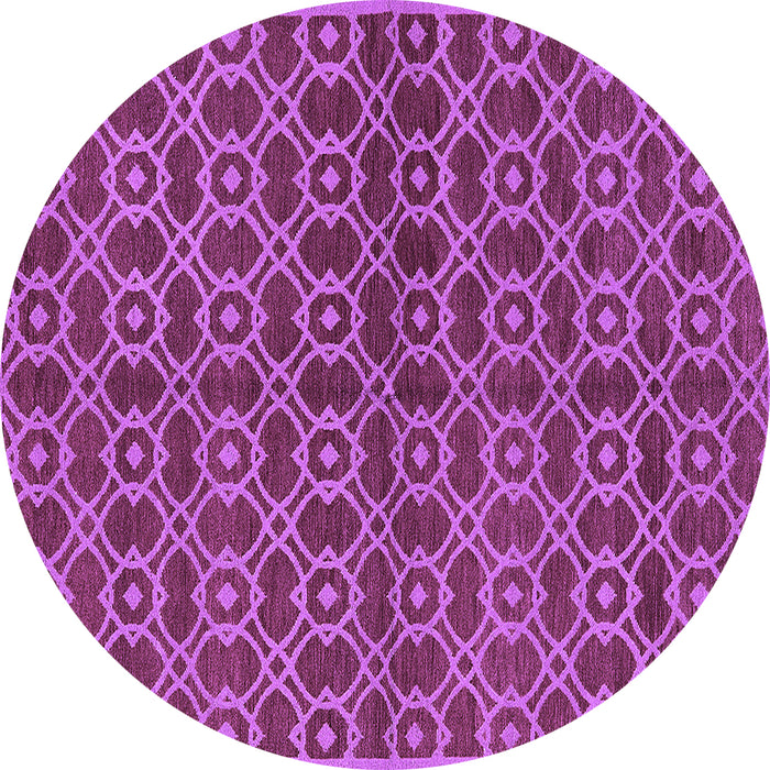 Round Oriental Purple Industrial Rug, urb463pur