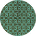 Round Oriental Turquoise Industrial Rug, urb463turq