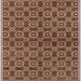 Square Mid-Century Modern Camel Brown Oriental Rug, urb463