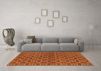 Machine Washable Oriental Orange Industrial Rug, wshurb463org