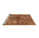 Sideview of Machine Washable Industrial Modern Mahogany Brown Rug, wshurb464