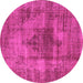 Round Solid Pink Modern Rug, urb464pnk