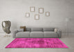 Machine Washable Solid Pink Modern Rug in a Living Room, wshurb464pnk