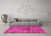 Machine Washable Solid Pink Modern Rug, wshurb464pnk