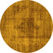 Round Solid Yellow Modern Rug, urb464yw