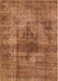 Mid-Century Modern Mahogany Brown Solid Rug, urb464