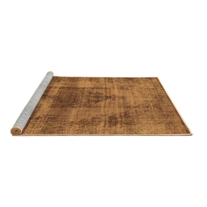 Sideview of Machine Washable Solid Brown Modern Rug, wshurb464brn