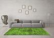 Machine Washable Solid Green Modern Area Rugs in a Living Room,, wshurb464grn