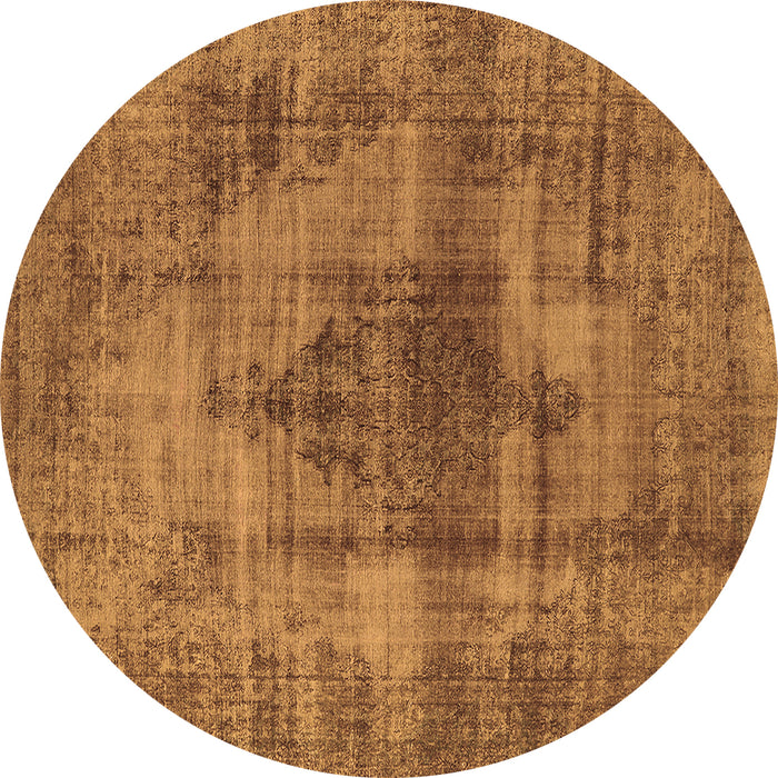Round Solid Brown Modern Rug, urb464brn