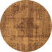 Round Solid Brown Modern Rug, urb464brn