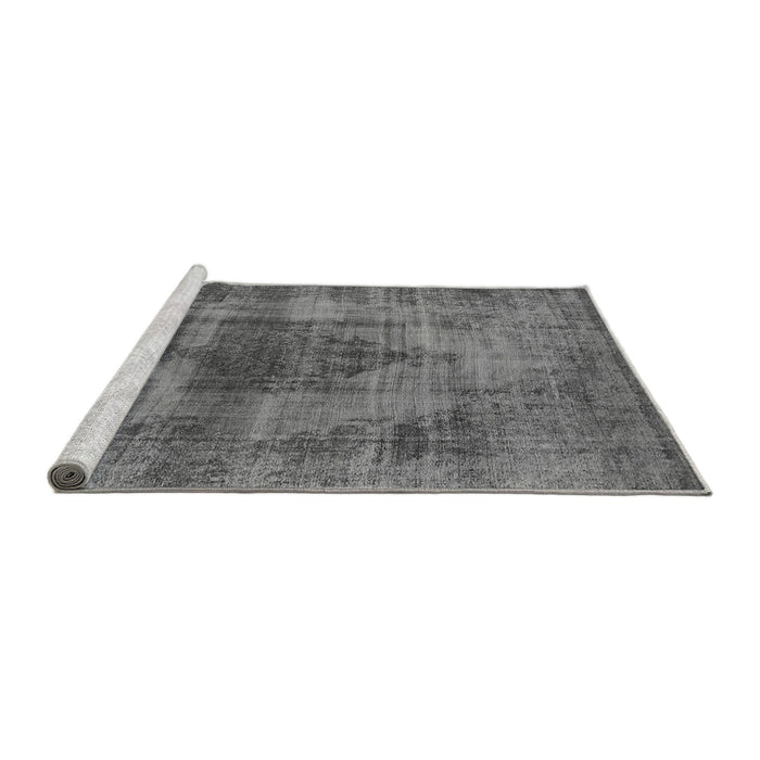 Sideview of Machine Washable Solid Gray Modern Rug, wshurb464gry