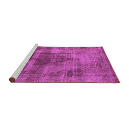 Sideview of Machine Washable Solid Purple Modern Area Rugs, wshurb464pur