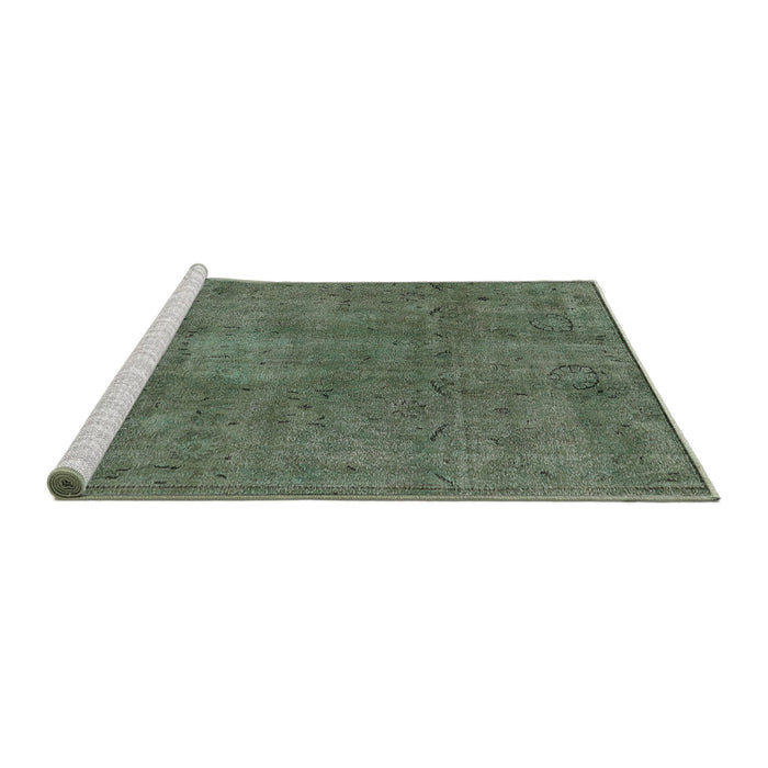 Sideview of Machine Washable Industrial Modern Dark Olive Green Rug, wshurb465
