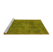 Sideview of Machine Washable Oriental Yellow Industrial Rug, wshurb465yw