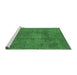 Sideview of Machine Washable Oriental Emerald Green Industrial Area Rugs, wshurb465emgrn