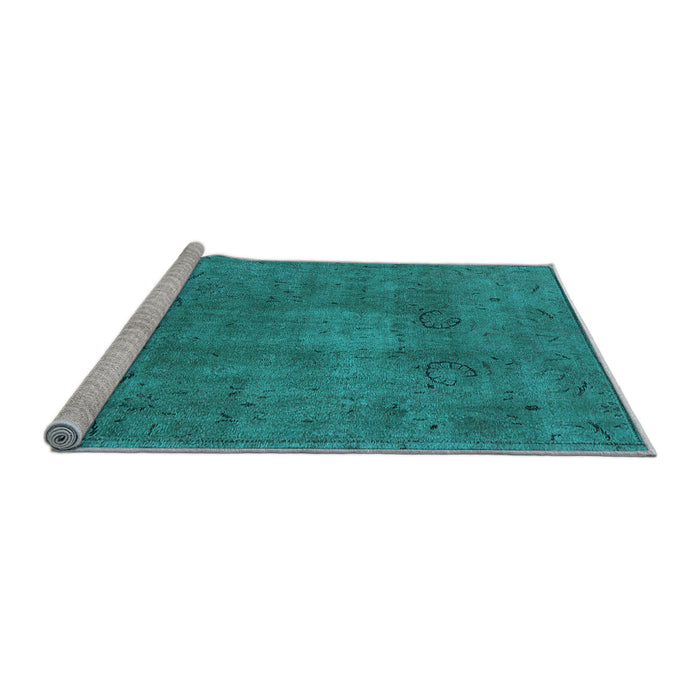 Sideview of Machine Washable Oriental Light Blue Industrial Rug, wshurb465lblu