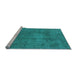 Sideview of Machine Washable Oriental Light Blue Industrial Rug, wshurb465lblu